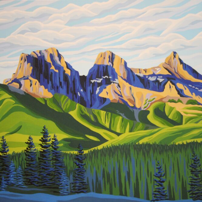 Morning Sun on Three Sisters – Art Card